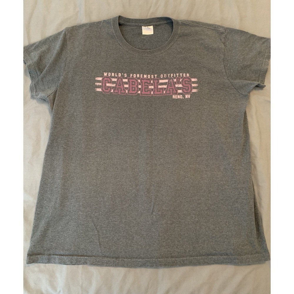 CABELA'S Tee Shirt Gray Reno Nevada Woman's X Large‎ Retro